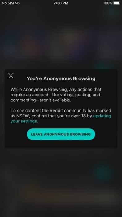 Как оставить анонимный просмотр в приложении Reddit