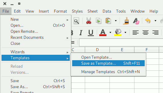 Libreoffice Change Font Calc Сохранить шаблон