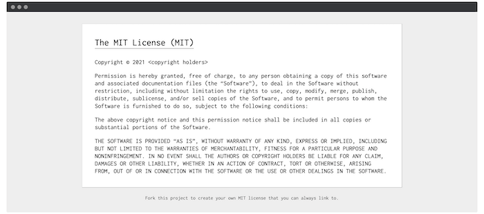 Веб-сайт лицензии MIT.