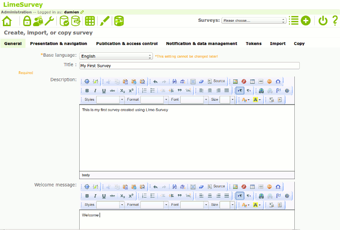 Limesurvey-настройка-обзор-общая-информация