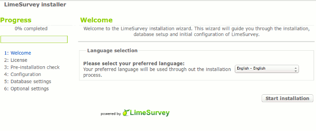 установка геодезического приложения Limesurvey