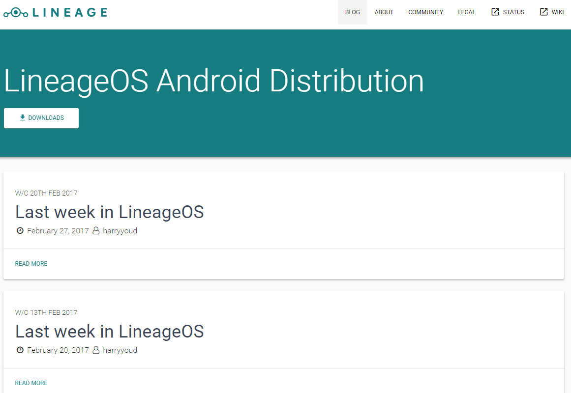 домашняя страница lineage-os