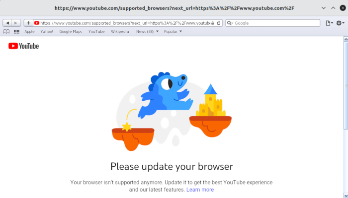 Установка Linux Safari 10: несовместимый YouTube