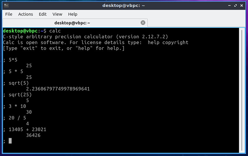 Калькуляторы терминала Linux Calc