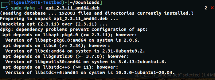 Проблемы с версией Linuxapt