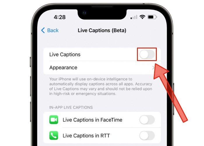 Переключатель Live Cap для iOS