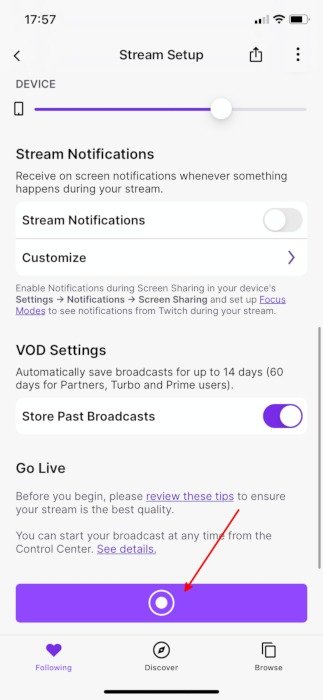 Приложения для прямых трансляций для iOS Twitch Go Live