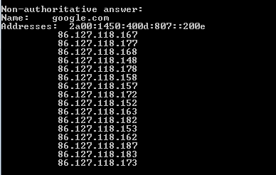 балансировка нагрузки-nslookup