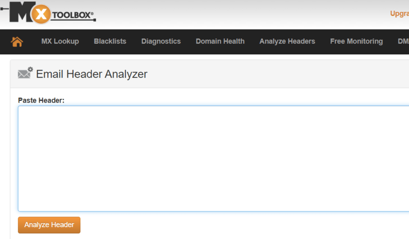 Найдите IP-адрес электронной почты Mxtoolbox