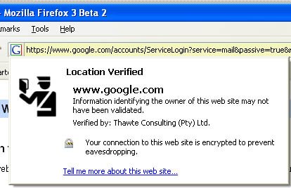 Скриншот Firefox 3 Beta 2 – значок строки адреса