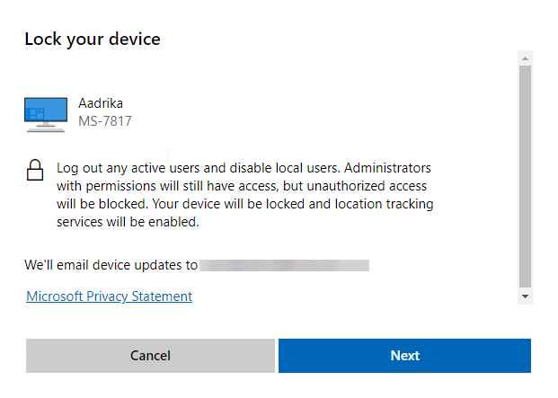 блокировка-Windows-10-ПК-удаленно-нажмите-Далее