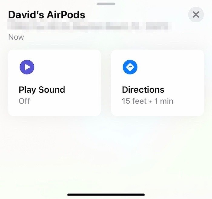 Потеряли Airpods. Нажмите «Воспроизвести звук».