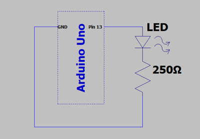 Схема Ltspice Внешний светодиод Arduino