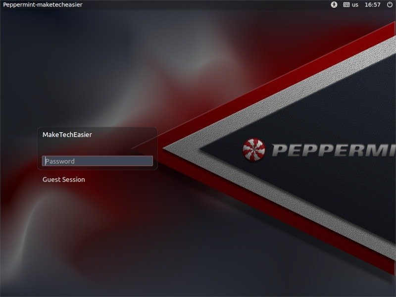 Экран входа в систему Lxde Peppermint