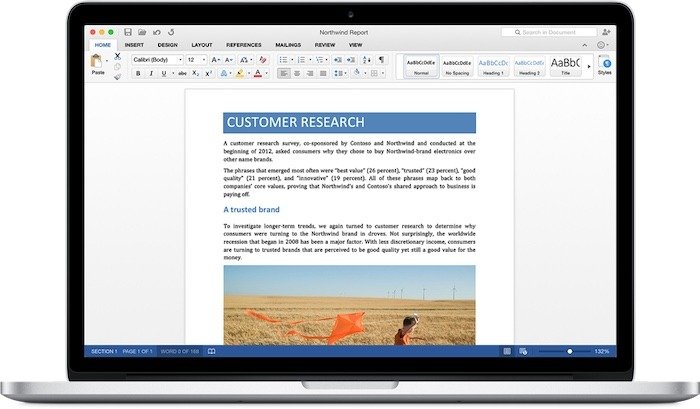 Mac: работаю через Office365, интерфейс Microsoft Word