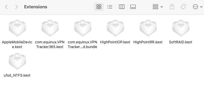 Папка расширений ядра Mac