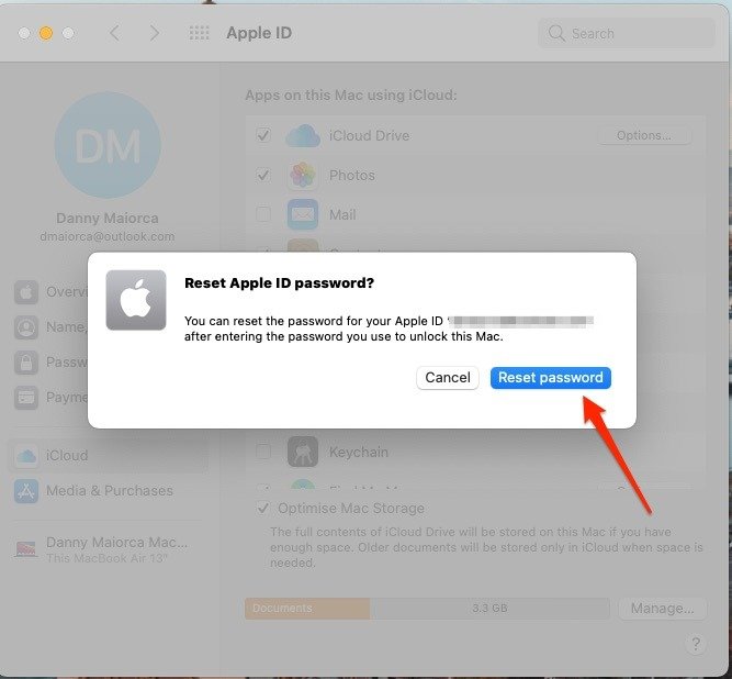 Mac Сбросить пароль Apple ID