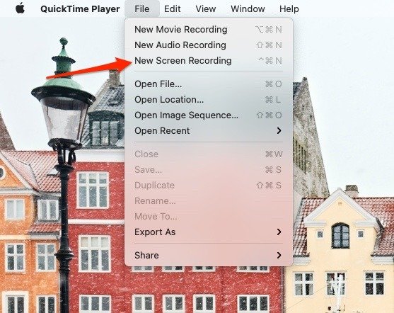 Системные настройки Mac. Запись экрана Quicktime.