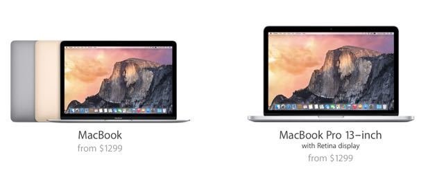 12-дюймовый Macbook против MacBook Pro 2015 г.: цены