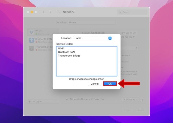 Macos Monterey Network Кнопка ОК