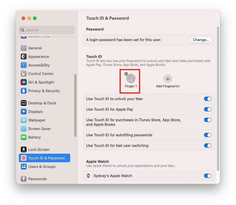 Macos Touchid Удалить