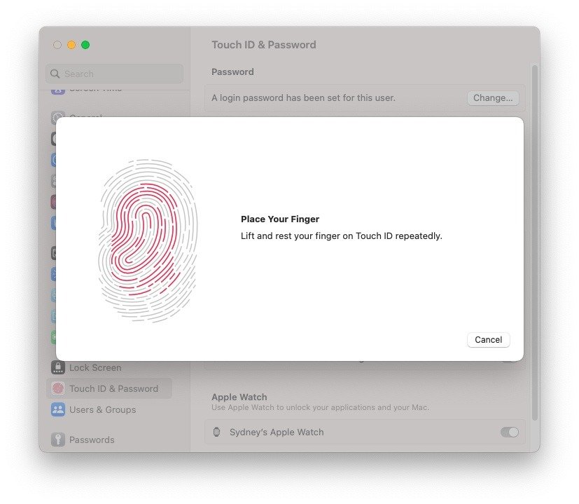 Настройка Touchid Macos