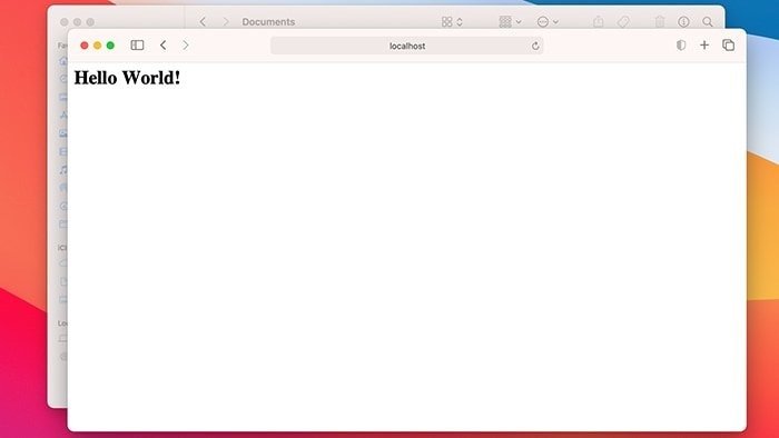 Веб-сервер Macos Привет, мир