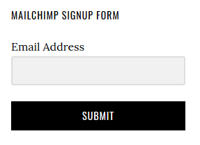 Добавлена ​​форма mailchimp в WordPress