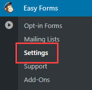 опция mailchimp-to-wordpress-select-settings