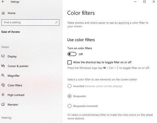 Упрощение использования Windows для дальтоников Цветовые фильтры