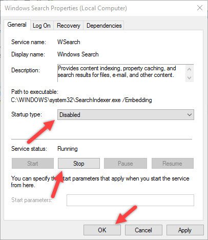 управлять-индексацией-win10-отключить-windows-search-service