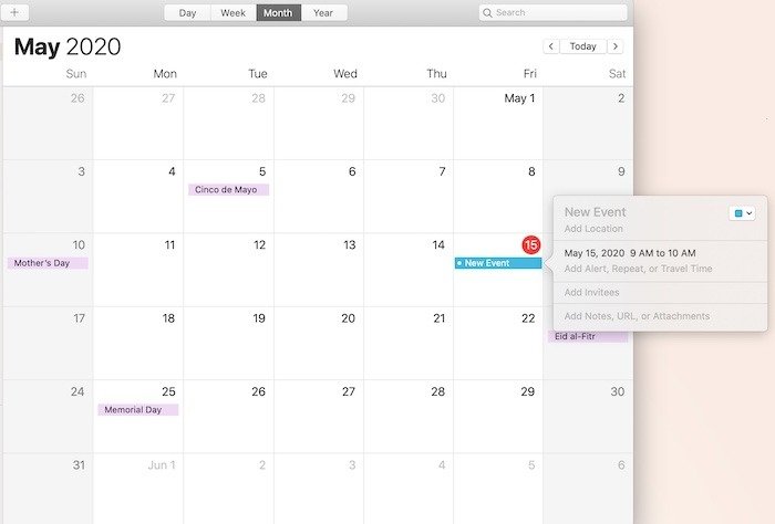 Приложение Master Mac Calendar Добавить новое событие