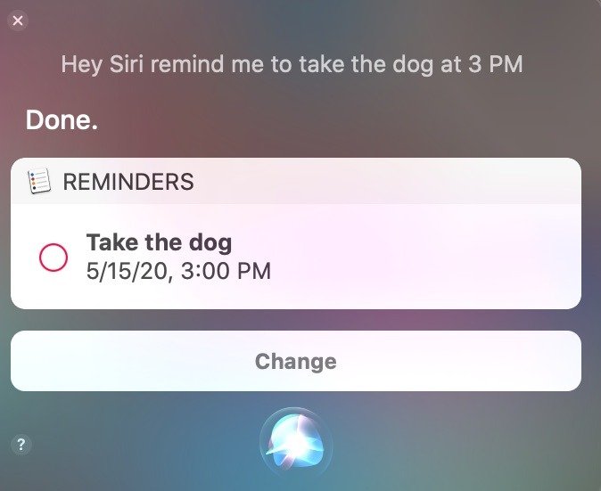 Приложение Master Reminders для Mac с использованием Siri