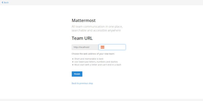 Установить URL-адрес Mattermost Team