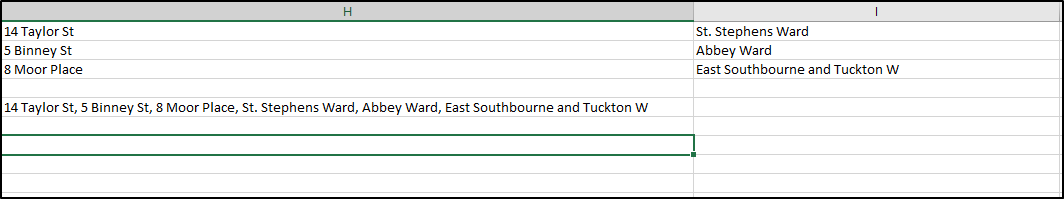 Объединить столбцы Excel