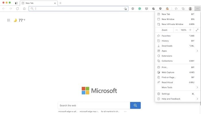 Microsoft Edge Mac Хороший интерфейс