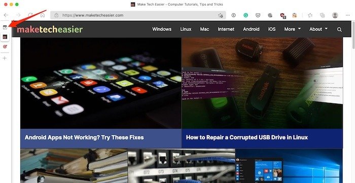 Microsoft Edge Mac Хорошие вертикальные вкладки