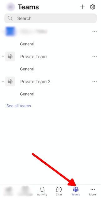 Команды мобильных приложений Microsoft Teams