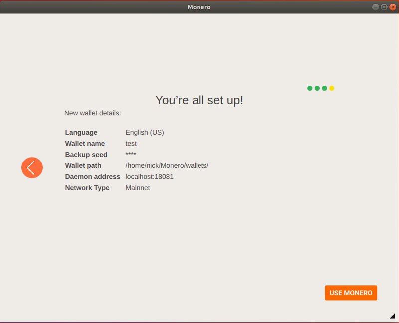 Настройка кошелька Monero завершена