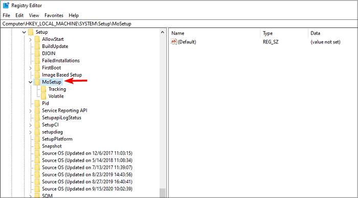 Реестр Mosetup