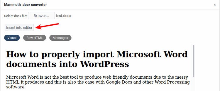 использование ms-word-to-wordpress-mammoth