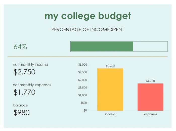 Сводка шаблона бюджета моего колледжа