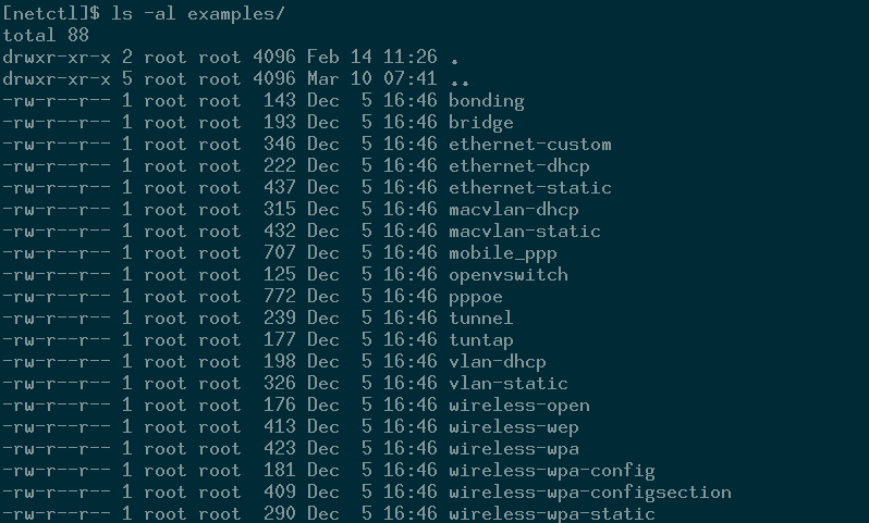 Примеры профилей Netctl