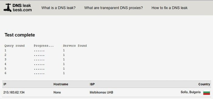 Nextdns DNSleaktest