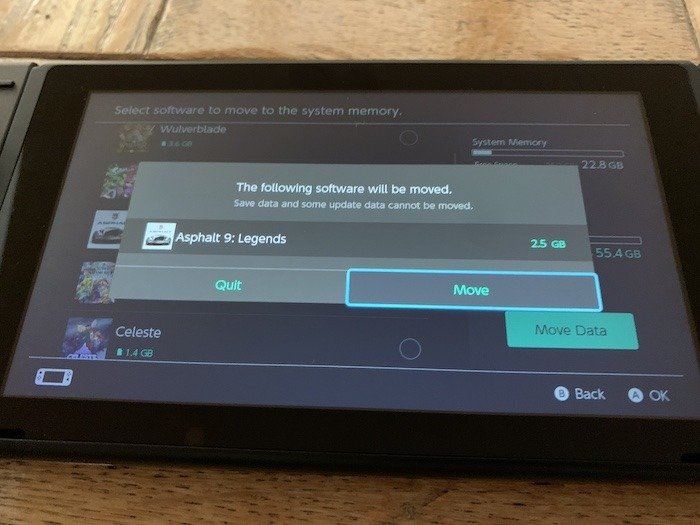 Перенос игр с переноса на карту Nintendo Switch с помощью Microsd