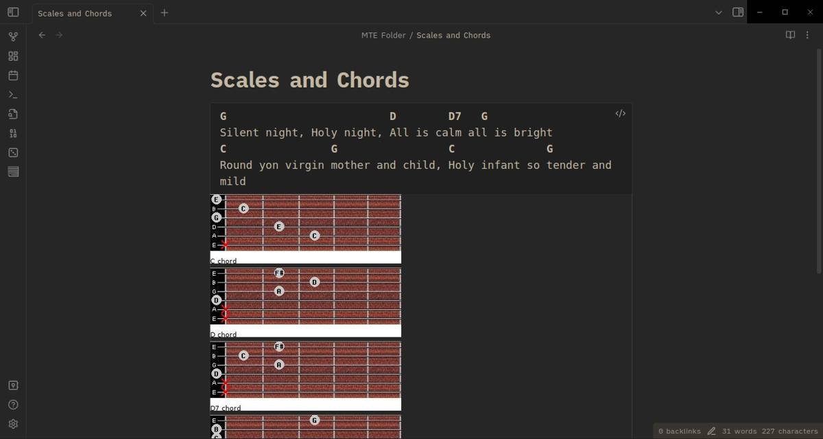 Обзор плагина Scales and Chords в Obsidian.