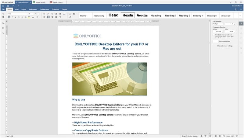 Onlyoffice Review Document Desktop