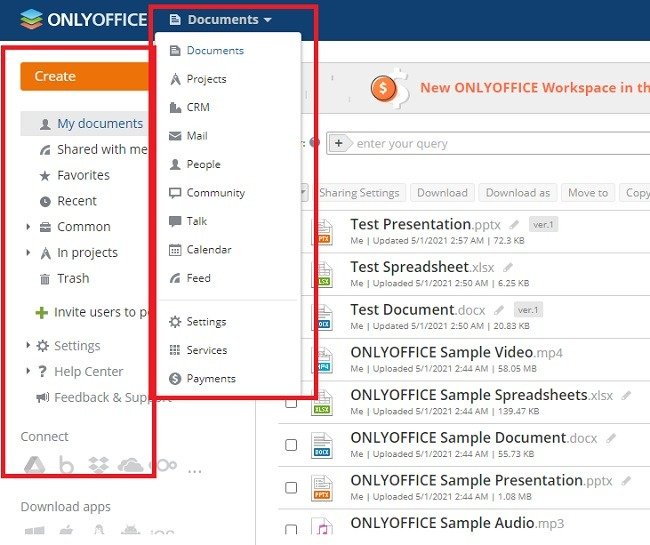 Модуль панели мониторинга Onlyoffice Workspace Cloud Review