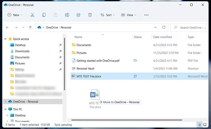 Открыть Docx без слов, переместить Onedrive