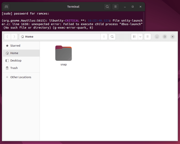 Открыть корень файлов Ubuntu 10 Открыть корень Nautilus